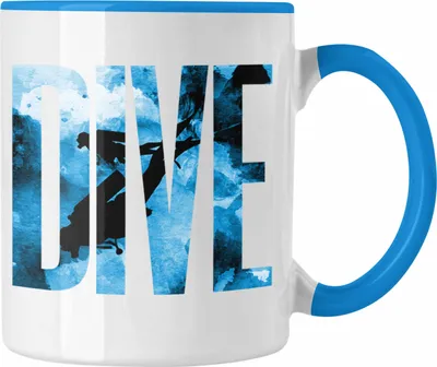 Produktbild von Trendation - Tauchen Tasse Geschenk DIVE Taucher Geschenkidee Tauchlehrer (Blau)