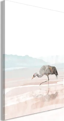 Produktbild von Italienischer Leinwand Leinwandbild - Crane in the Morning (1 Part) Vertical 40x60 cm Tiere g-C-0396-b-a