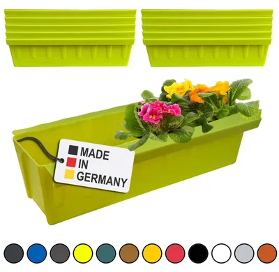 Produktbild von Hossi's Wholesale 10 Euro-Paletten Blumenkästen-Einsätze | mit Hängesystem zum Einhängen | 37,3cm Hellgrün | Pflanzkasten für Europalette Palette | Balkonkasten | Blumentopf | extrem stabil