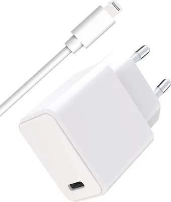 Produktbild von WOW, 20W USB-C Ladegerät mit 1m USB-C-Lightning-Kabel, Weiß