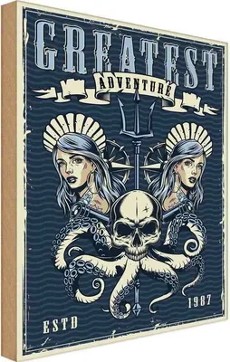 Produktbild von vianmo Holzschild 30x20 cm Pinup greatest adventure Pin Up