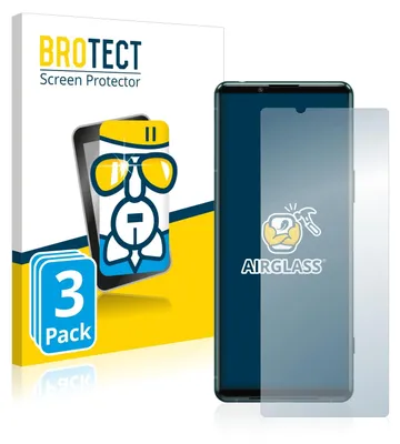 A product shot of a screen protector packaging and a smartphone with a screen protector applied.
