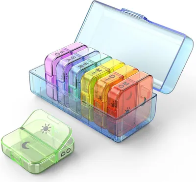 Immagine prodotto di Scatola per compresse 7 giorni 2 scomparti XL dispenser di medicinali blu
