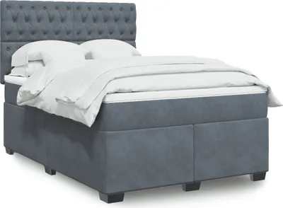 Produktbild von Maison Exclusive - Boxspringbett mit Matratze Dunkelgrau 160x200 cm Samt
