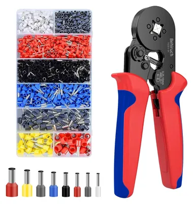 Produktbild von Crimpzange Aderendhülsen Crimpwerkzeug Set - 1300 Stück - 0,25 bis 10 mm² - Ratsche