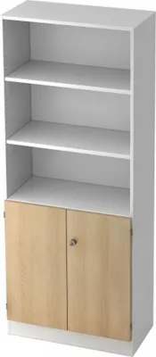 Produktbild von SIGNA K 6770 SG - 5 OH mit Knauf (abschließbar) Weiß/Eiche Schrank