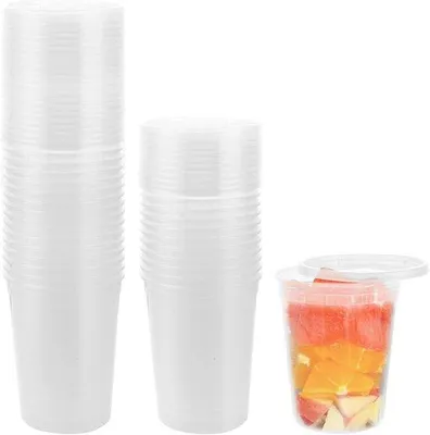 Obrázek produktu pro Plastové nádoby na skladování potravin s víkem – průhledné – 920 ml – plast bez BPA, vhodný pro styk s potravinami – pro skladování a přenášení potravin