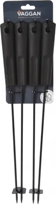 Produktbild von 4er Set Vaggan Grillspieße, Metall, 40 cm, schwarz