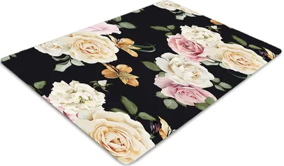 Produktbild von Stuhlunterlage Bürostuhlunterlage 120 cm x 90 cm Bodenmatte Bürostuhlunterlage - Vintage Rosen