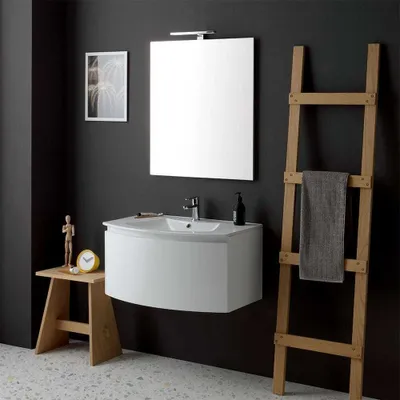 Produktbild von Möbelset für das Bad cm 82 mit Waschtisch und Spiegel | Riva