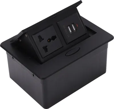 Produktbild von Skrytá stolní zásuvka Power Strip 2 USB porty Univerzální zásuvka 250V pro kancelář a školu