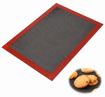 Silikon-Backmatte 30 x 40 cm, antihaft, wiederverwendbar, schwarz-rot