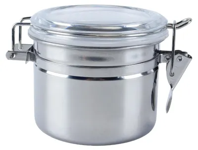 Edelstahl-Kaffeedose, luftdicht, 96 x 88 mm, 160 g, silber