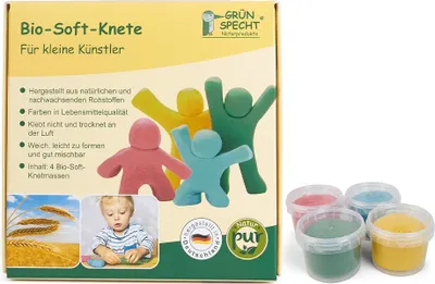 Produktbild von -Soft-Knete - gelb, rot, blau, grün 4x120g