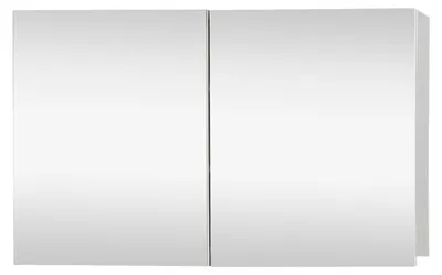 Productafbeelding van Differnz Brida Spiegelkast voor de Badkamer - Vervaardigd uit MDF - Voorzien van 2 Deuren met Geïntegreerde Greep - 2 Binnenplanken - Voorgemonteerd - Afmetingen 50 x 15 x 85 cm - Kleur Wit