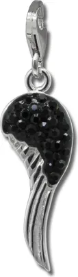 Image de SilberDream noir Charm aile zirconium 925 argent Charms-Pendentif GSC574S