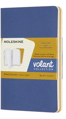 Produktbild von Notizheft Volant Pocket A6 liniert Softcover VE=2 Stück vergissmeinnichtblau/bernsteingelb.