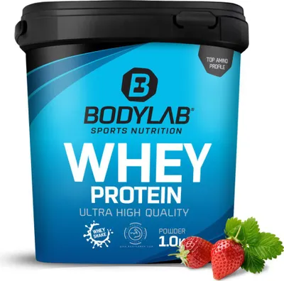 Produktbild von BODYLAB Whey Protein Pulver- 1000g - Geschmack: Erdbeer