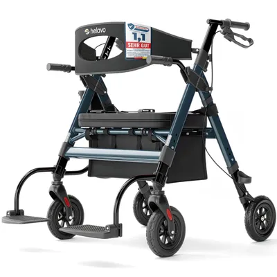 Produktbild von Helavo XXL 2-in-1 Rollator mit Transportstuhl bis 227 kg, faltbar