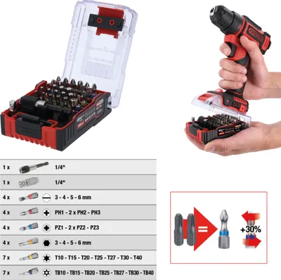 Immagine prodotto di KS TOOLS 1/4" TORSIONpower set di bit in batteria eMONSTER 32 pezzi - 515.6932