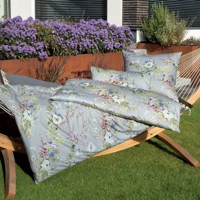 Produktbild von Janine Mako-Satin Bettwäsche Milano 45044-08 opalgrau 135x200 cm + 80x80 cm