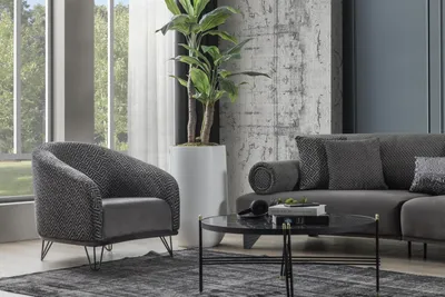 Produktbild von Sessel Einsitzer Sofa Couch Polster 1 Sitz Clubsessel Stoff Modern Wohnzimmer