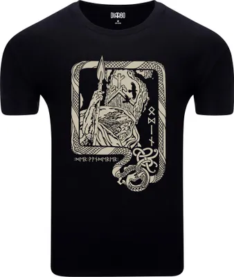 Produktbild von Diarbo Herren T-Shirt mit Wikinger Druck Odin-Karte Schwarz Gr.M