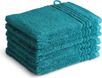 Produktbild von PHLOX Waschlappen Set - 6 Teilig - 100% Baumwolle 600 g/m² - 16x21 cm - Frottee, Weich - Türkisblau