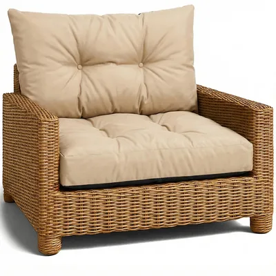 Produktbild von Polster Gartenmöbel Set 50x50 + 40x50 cm Outdoor Loungekissen Rattan Beige