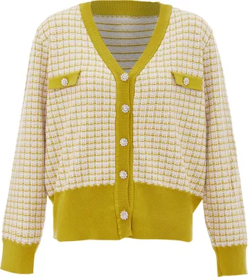 Produktbild von NAEMI damen strickjacke - wollweiss senf, XS/S