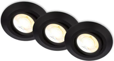 Obrázek produktu pro sada 3 vestavných LED reflektorů 230V CCT stmívatelných Ra90 otočných 9 cm černá