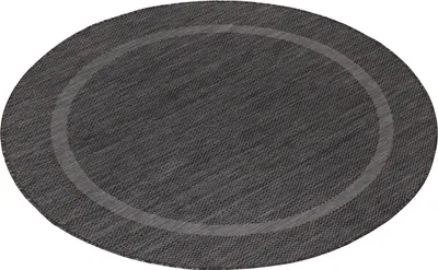 Produktbild von Outdoor Teppich Wetterfest 120x120 Rund Schwarz für Camping Garten oder innen Unicolor - Einfarbig aus Polypropylen