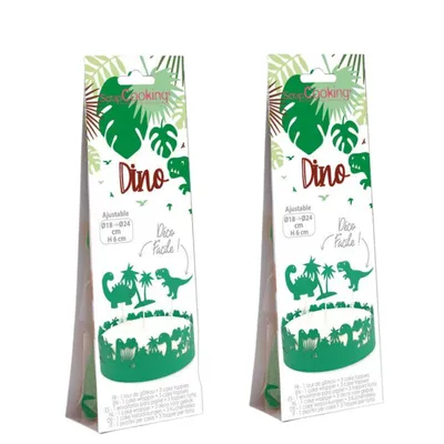 Zdjęcie produktu dla 2 papierowe dekoracje tortu z dinozaurami