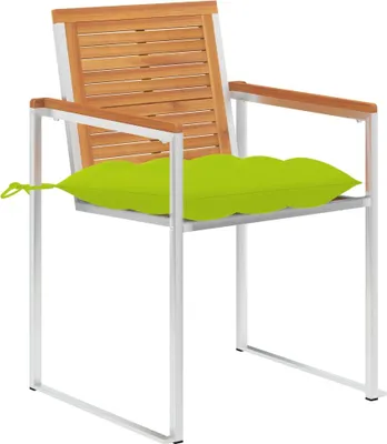 Image de vidaXL Chaises de jardin avec coussins 2 pcs. Bois massif acacia et acier