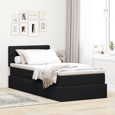 Produktbild von "Schlussverkauf" Aufbewahrungsbett - für 1 Person - mit Matratze - Schwarz 100x200 cm Samt  C598