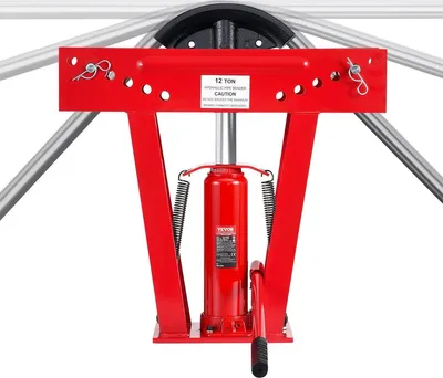 Productafbeelding van Hydraulische buigmachine voor leidingen, handmatig model met een capaciteit van 12 ton, inclusief 6 buigdopjes