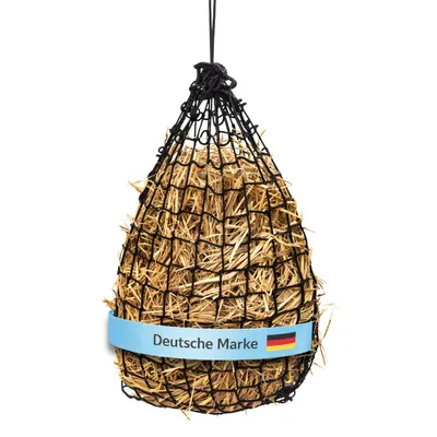 Image de Filet à foin Flori’s® pour chevaux – Sac à foin pour chevaux – mailles serrées de 5 cm de diamètre – Filet à foin pour chevaux avec système de suspension – 55 × 80 cm – environ 4 kg de foin – Slow Feede
