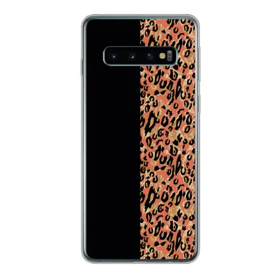 Produktbild von MuchoWow® Handyhülle Schutzhülle Hülle für Samsung Galaxy S10 Pantherdruck - Gold - Schwarz Silikon Softcase Handy Hülle - Handytasche