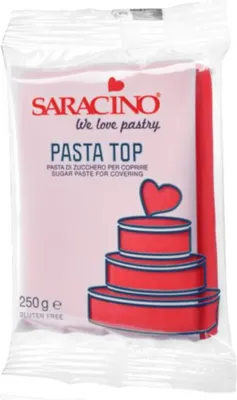 Zdjęcie produktu dla Czerwona masa cukrowa do obkładania Rossa Top Paste 250g - Saracino