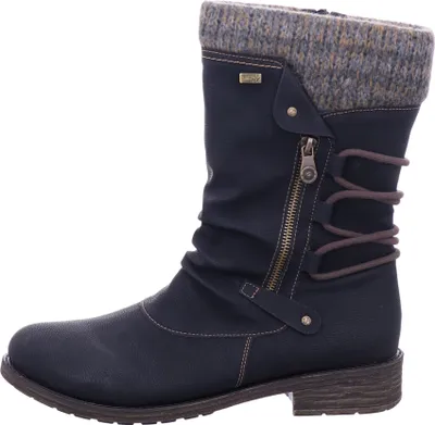 A single black boot shown from the side against a white background.