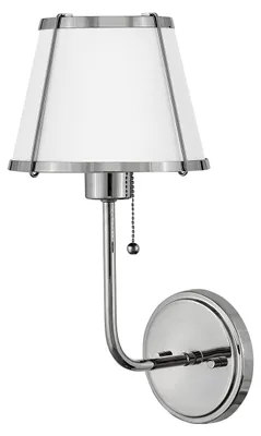 Produktbild von Elstead Clarke Wandleuchte E27 Nickel poliert und weißer Metallschirm Weiß