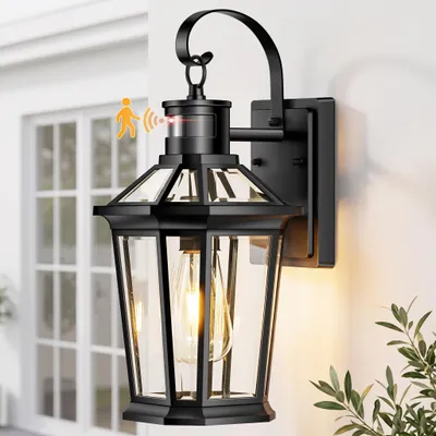 LED-Außenwandleuchte, 450-700 lm, 220 V, schwarz, Glas