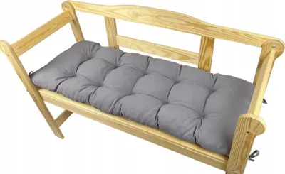 Produktbild von Gartenbankkissen, hellgrau, 160x40x8, Gartenkissen, Gartensitzkissen, Outdoorkissen, Gartenkissen