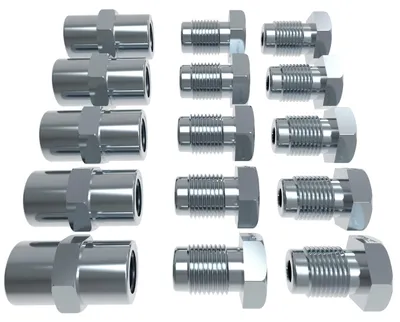 Produktbild von 10x Verschraubung + 5x Verbinder für 4,75 mm Bremsleitung Bördel F M10 x 1 Profi Bremsleitungsverbinder SET DIN/ISO 1651 konform