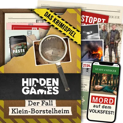 Produktbild von Hidden Games - Klein Borstelheim - Deutsch - Realistisches Tatortspiel, spannendes Detektivspiel, Escape Room Spiel