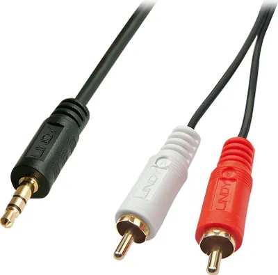 Produktbild von Lindy 35683 Audio-Kabel 5 m 2 x RCA 3.5mm Schwarz