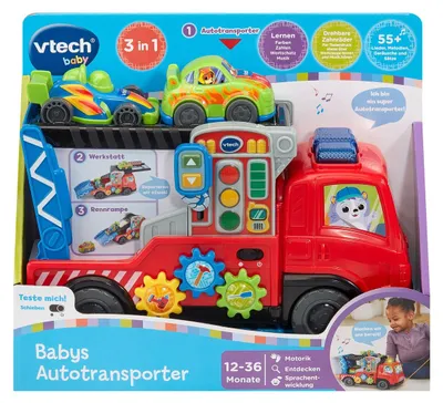 Produktbild von VTech Baby Babys Autotransporter, 1 Jahr(e), Mit Ton, Batterien erforderlich, AAA, Mehrfarbig