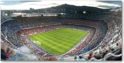 Produktbild von Tulup® Leinwandbild - 140x70 cm - Wandkunst - Drucke auf Leinwand - Leinwanddruck  - Sport - Grün - Barcelona Stadion