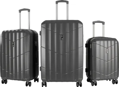 Produktbild von Aga Travel Gepäck-Sets Kofferset Hartschale Koffer Reisekoffer Set 3 teilig Hartschalenkoffer Rollkoffer Set mit TSA Schloss und 4 Rollen MR4669 Grey