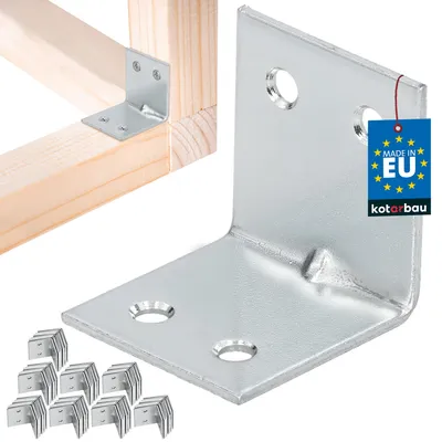 Produktbild von KOTARBAU® 100er Set Winkelverbinder Regalwinkel 30x30x30mm Schwerlastwinkel Anschlagwinkel Verstärkter Metallwinkel Bauverbinder Verzinkter Stahl